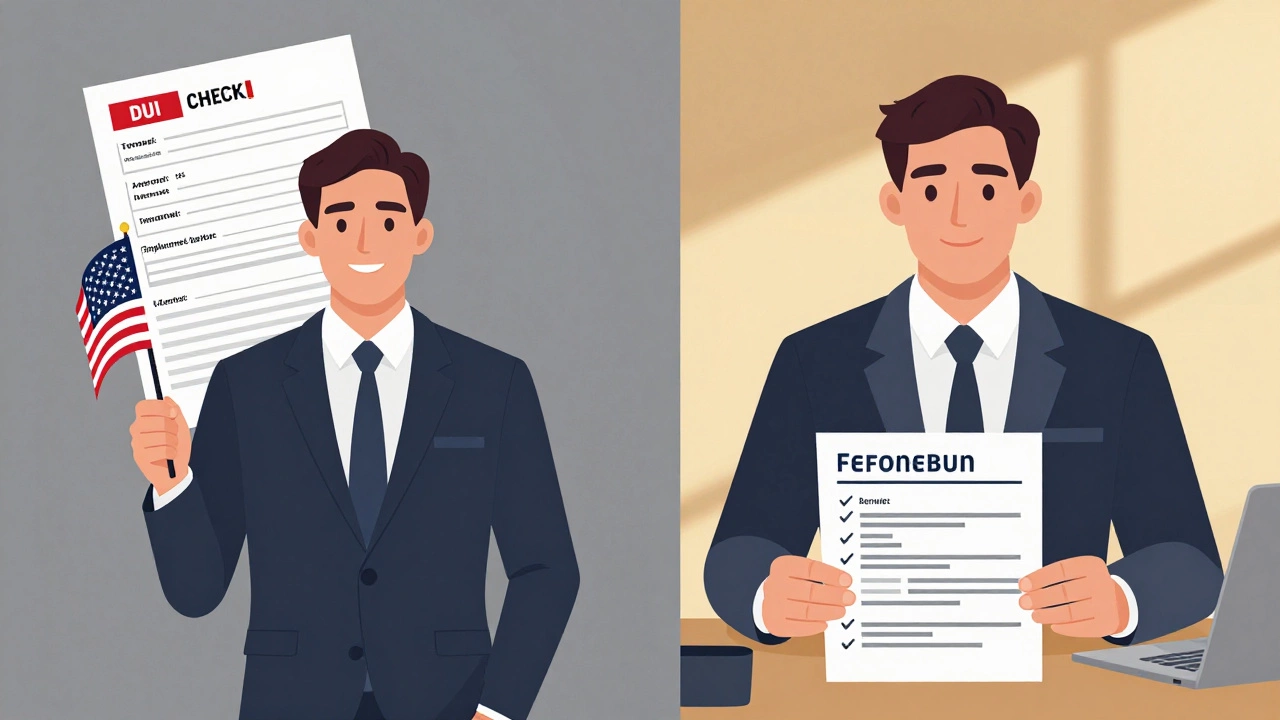 Split image showing failed vs successful federal job application.