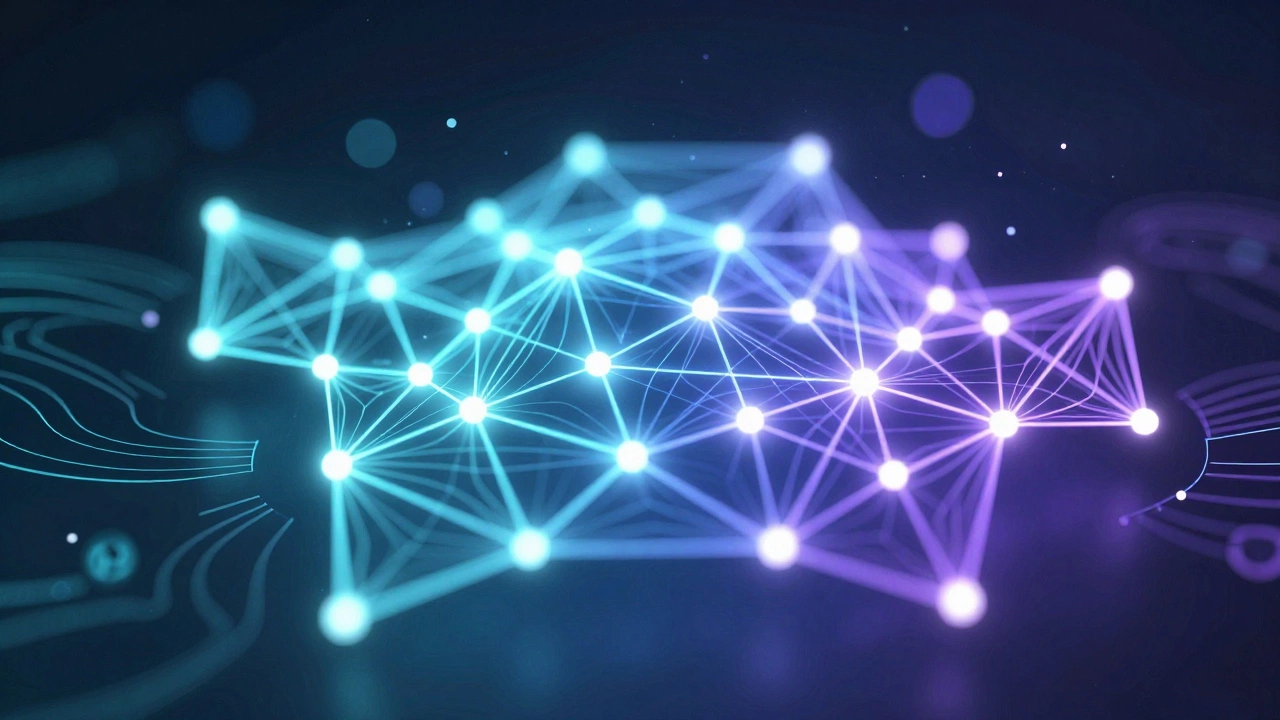 Abstract network showing AI adaptive learning paths.