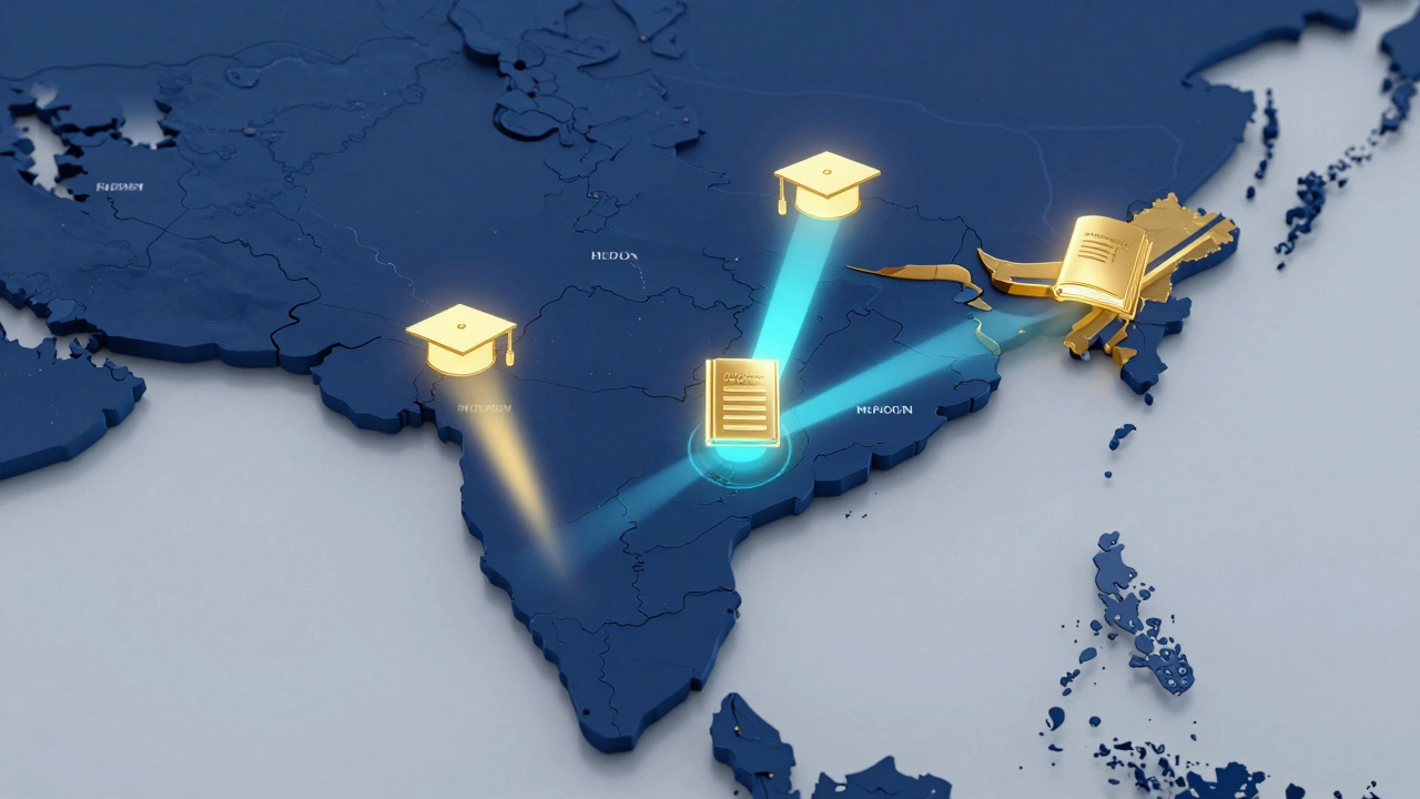 Conceptual map of India highlighting states with high CBSE school concentrations