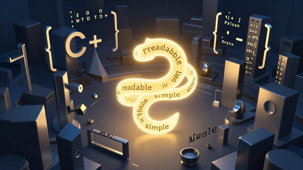 Abstract comparison of smooth Python vs complex coding languages