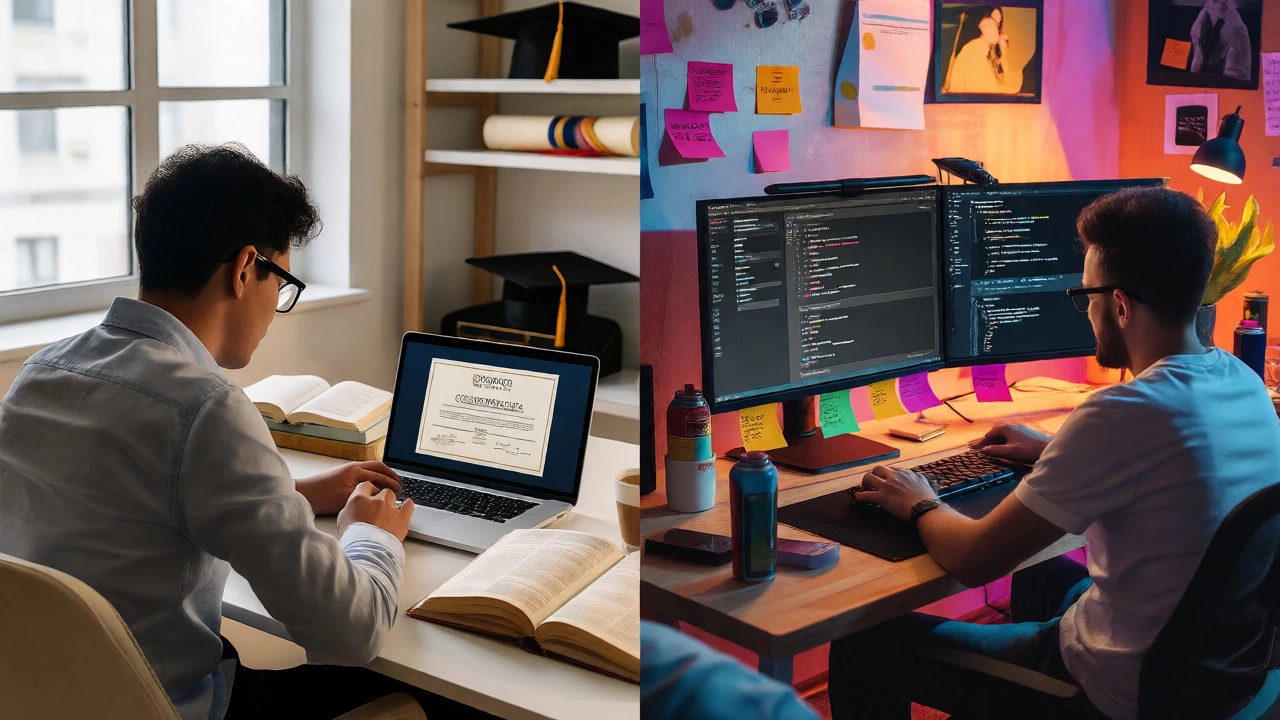 Comparison of prestigious university study versus practical skill acquisition
