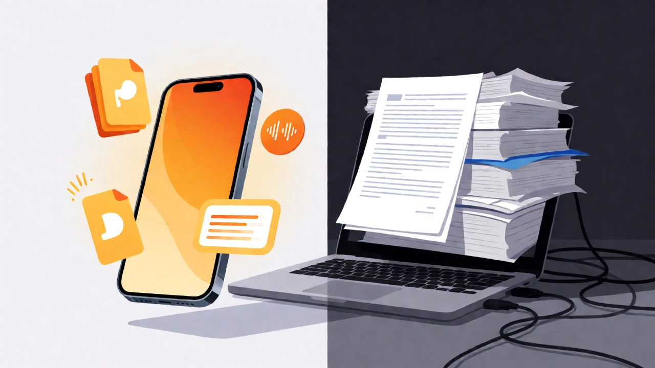 Conceptual comparison of agile mobile learning vs. cumbersome desktop study